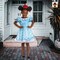 Toddler Vintage Minnie Mouse Costume Blue Polka Dot Dress Ribbon Waist